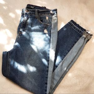 Fashion Nova two toned boyfriend jeans